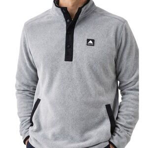 Burton Mens XXL Grey Fleece Pullover Snap Neck Jacket Snowboard Hiking Winter